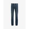 Allsaints Mens Indigo Blue Iggy Straight-leg Slim-fit Denim Jeans