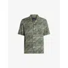 Allsaints Liszt Texture Print Relaxed Fit Shirt In Jet Black