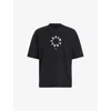 Allsaints Mens Jet Black Tierra Logo-print Relaxed-fit Organic-cotton T-shirt
