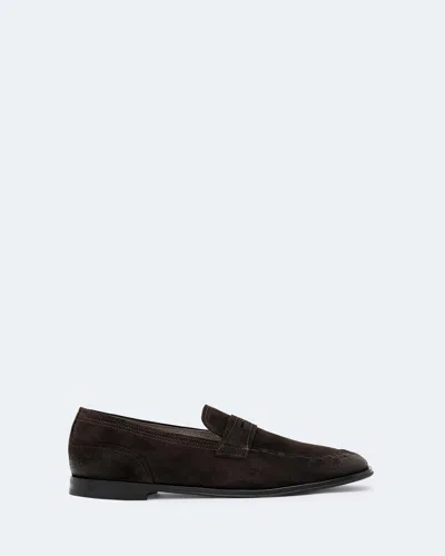 Allsaints Men's Jules Hand-stitched Suede Loafers In Black