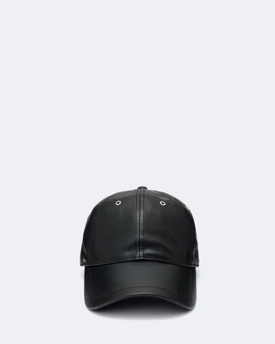 Allsaints Men's Leather Baseball Cap In Black