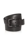 Allsaints 38mm Beveled Leather Strap Watch In Black