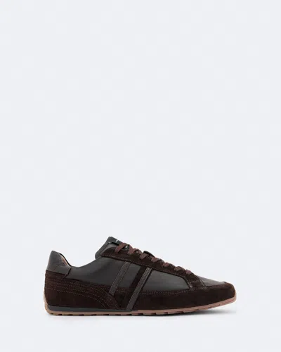 Allsaints Men's Liam Leather And Suede Low-top Trainers In Blue