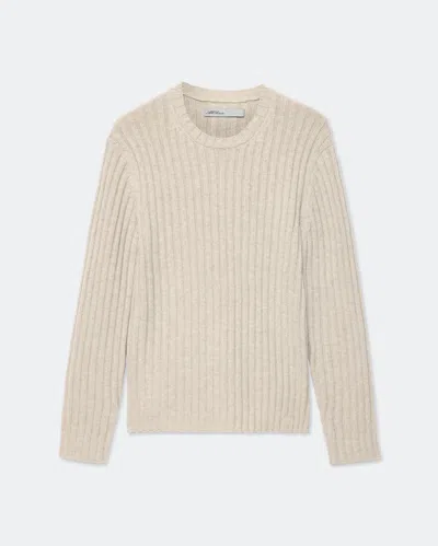 Allsaints Mens Liev Crewneck Wool-blend Jumper Feather Grey Xxl In Neutral
