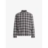 ALLSAINTS VENTANA LOGO-EMBROIDERED CHECK ORGANIC-COTTON SHIRT