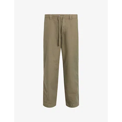 ALLSAINTS ALLSAINTS MEN'S MILITARY GREEN BUCK TAPERED-LEG RELAXED-FIT ORGANIC-COTTON TROUSERS