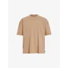 ALLSAINTS ALLSAINTS MEN'S MOORLAND BROWN JASE LOGO-TAB RELAXED-FIT ORGANIC-COTTON T-SHIRT