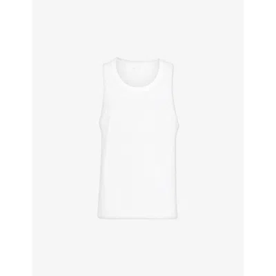 Allsaints Mens Optic White Kendrick Round-neck Relaxed-fit Organic-cotton Waistcoat