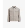 Allsaints Mens Radio Grey Castleford Relaxed-fit Corduroy Organic-cotton Overshirt