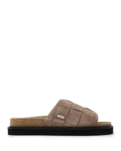 Allsaints Men's Randal Woven Slides In Gray