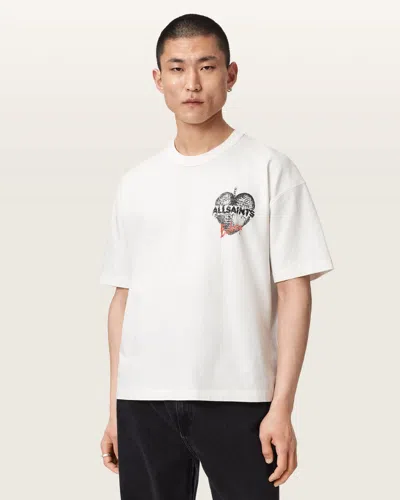 Allsaints Reflect Backstage Heart Logo Graphic Tour T-shirt In White