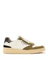 Allsaints Leather Regan Sneakers In White/green