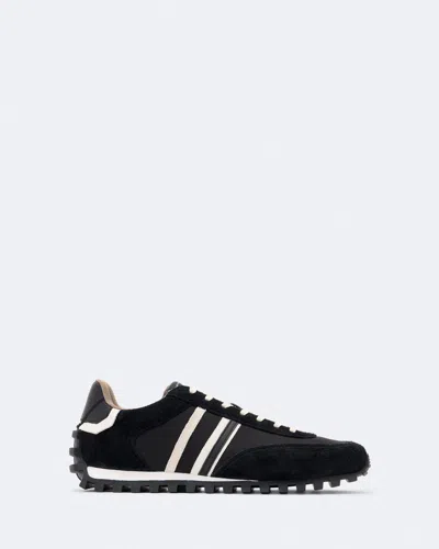 Allsaints Men's Robin Nylon And Suede Runner Trainers In Black