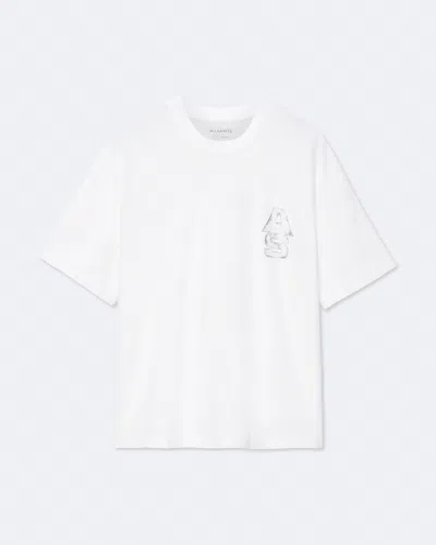Allsaints Roller Cotton Short Sleeve Tee In White