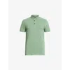 Allsaints Mens Shamrock Green Reform Ss Cotton-piqué Polo Shirt