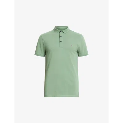 Allsaints Reform Ss Cotton-piqué Polo Shirt In Shamrock Green