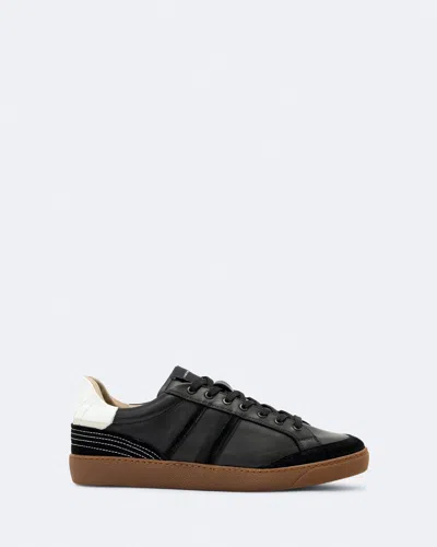 Allsaints Men's Sheer Contrast Leather Trainers In Black