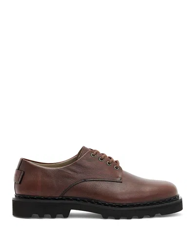 Allsaints Men's Skiff Leather Derby Shoe In Brown