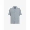 Allsaints Mens Skyline Grey Venice Relaxed-fit Short-sleeved Woven Shirt