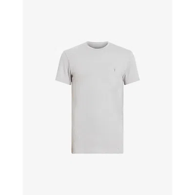 Allsaints Mens Smokey Grey Tonic Crewneck Cotton-jersey T-shirt