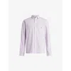 Allsaints Mens Smokey Lilac Hawthorne Slim-fit Stretch-cotton Shirt