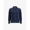 Allsaints Mens Starry Blue Castleford Patch-pocket Relaxed-fit Cotton-corduroy Shirt