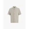 Allsaints Mens Clifftop Taupe Venice Relaxed-fit Short-sleeved Woven Shirt In Stone Taupe