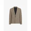 Allsaints Maffrett Checked Skinny Fit Blazer In Stone Taupe