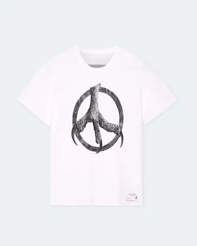 Allsaints Talon Peace Cotton Crewneck T-shirt In White