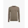 Allsaints Ramskull-embroidered Marl-pattern Wool Jumper In Taylor Green