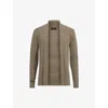 Allsaints Mode Regular Fit Merino Wool Open Cardigan Sweater In Taylor Green