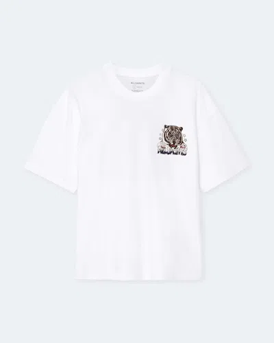Allsaints Tigress Cotton Logo Graphic T-shirt In White