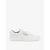 Allsaints Mens Triple White Underground Logo-print Leather Low-top Trainers