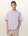 Allsaints Mens Parma Purple Underground Logo-print Relaxed-fit Cotton T-shirt Xs