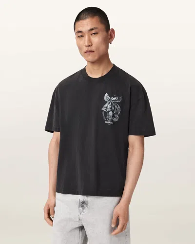 Allsaints Vanguard Short Sleeve Graphic T-shirt In Black
