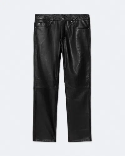 Allsaints Men's Vini Slim Bootcut Leather Trousers In Black