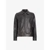 Allsaints Alkan Zip Up Two Tone Leather Jacket In Vintage Black