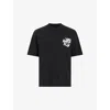 Allsaints Mens Washed Black Orlando Logo-print Relaxed-fit Organic-cotton T-shirt In Jet Black