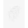Allsaints Mens White Brace Logo-embroidered Pack Of Three Cotton-jersey T-shirts