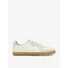 Allsaints Jaimee Low Top Leather Sneakers In White/gum