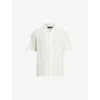 Allsaints Mens Jetstream Whit Admon Short-sleeved Stretch-cotton Shirt In White