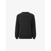Allsaints Mens Cinder Black Aspen Logo-embroidered Organic-cotton And Wool-blend Jumper