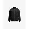 Allsaints Mens Black/khaki Br Bassett Stand-collar Slim-fit Cotton-blend Jacket Xs
