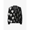 Allsaints Bonebreak Cardigan In Black/chalk Wh