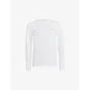 Allsaints Mens Opticwhite Brace Long-sleeved Cotton-jersey Top Xxl In White