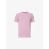 Allsaints Mens Ashed Purple Brace Logo-embroidered Cotton-jersey T-shirt