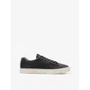 Allsaints Mens Black Brody Logo-debossed Low-top Leather Trainers
