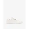 Allsaints Mens White Brody Logo-debossed Low-top Leather Trainers In White