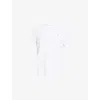 Allsaints Mens Chalk White Ellis Logo-embroidered Short-sleeve Cotton T-shirt