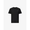 Allsaints Mens Jet Black Ellis Logo-embroidered Short-sleeve Cotton T-shirt Xs